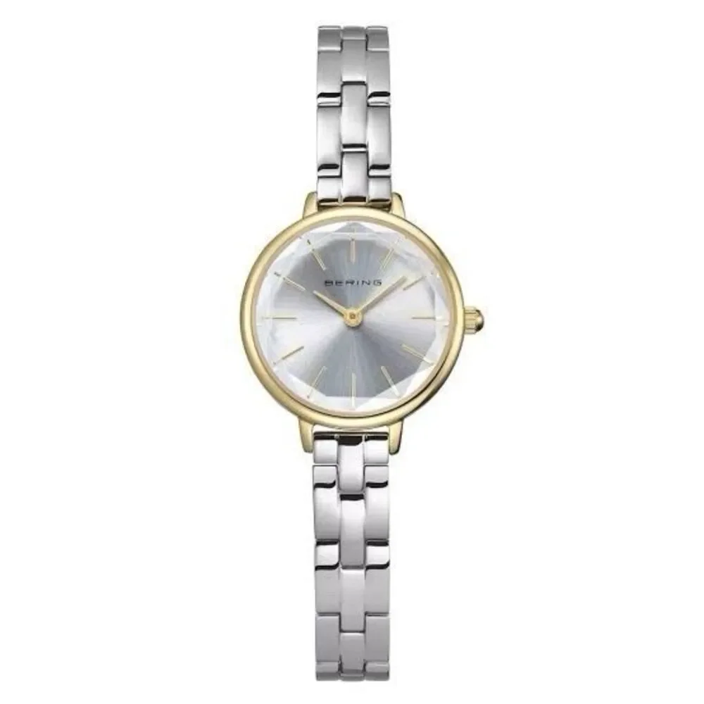 Bering Two-Tone Ladies Quartz Watch – Faceted Crystal 11024-710 C new